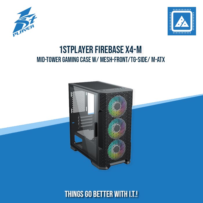 1STPLAYER FIREBASE X4-M MID-TOWER GAMING CASE W/ MESH-FRONT/TG-SIDE/ M-ATX (BLACK) 1STPLAYER FIREBASE X4-M MID-TOWER GAMING CASE W/ MESH-FRONT/TG-SIDE/ M-ATX (BLACK)